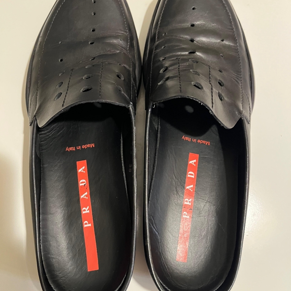 Prada Leather Slip-On Loafers - Picture 4 of 5